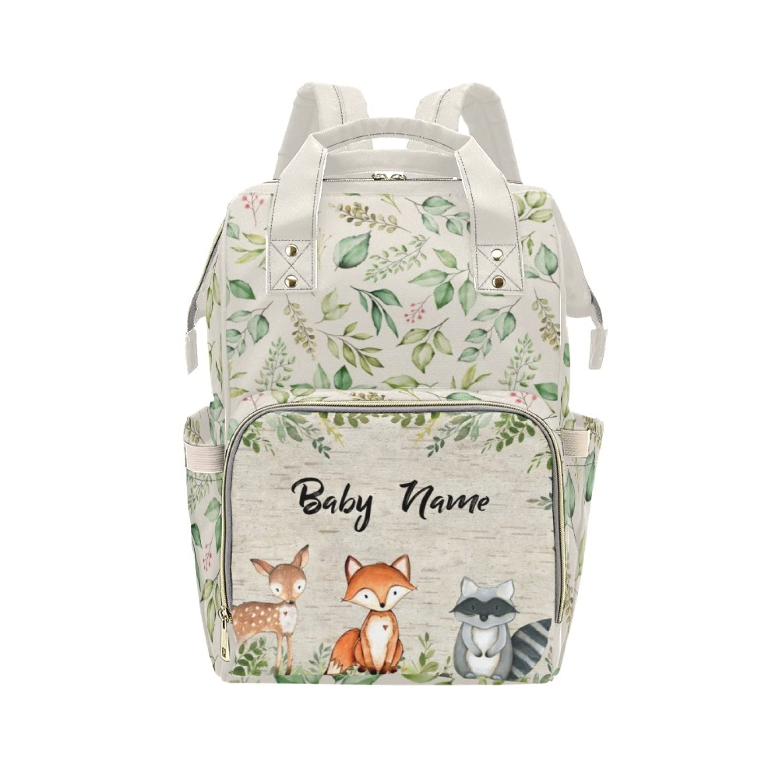 Custom Cute Animal Diaper Bag Backpack with Name/Text, Baby Bag for Newborn, Personalized Multifunction Diaper Backpack for New Mom, Large Capacity Mommy Nursing Daypack