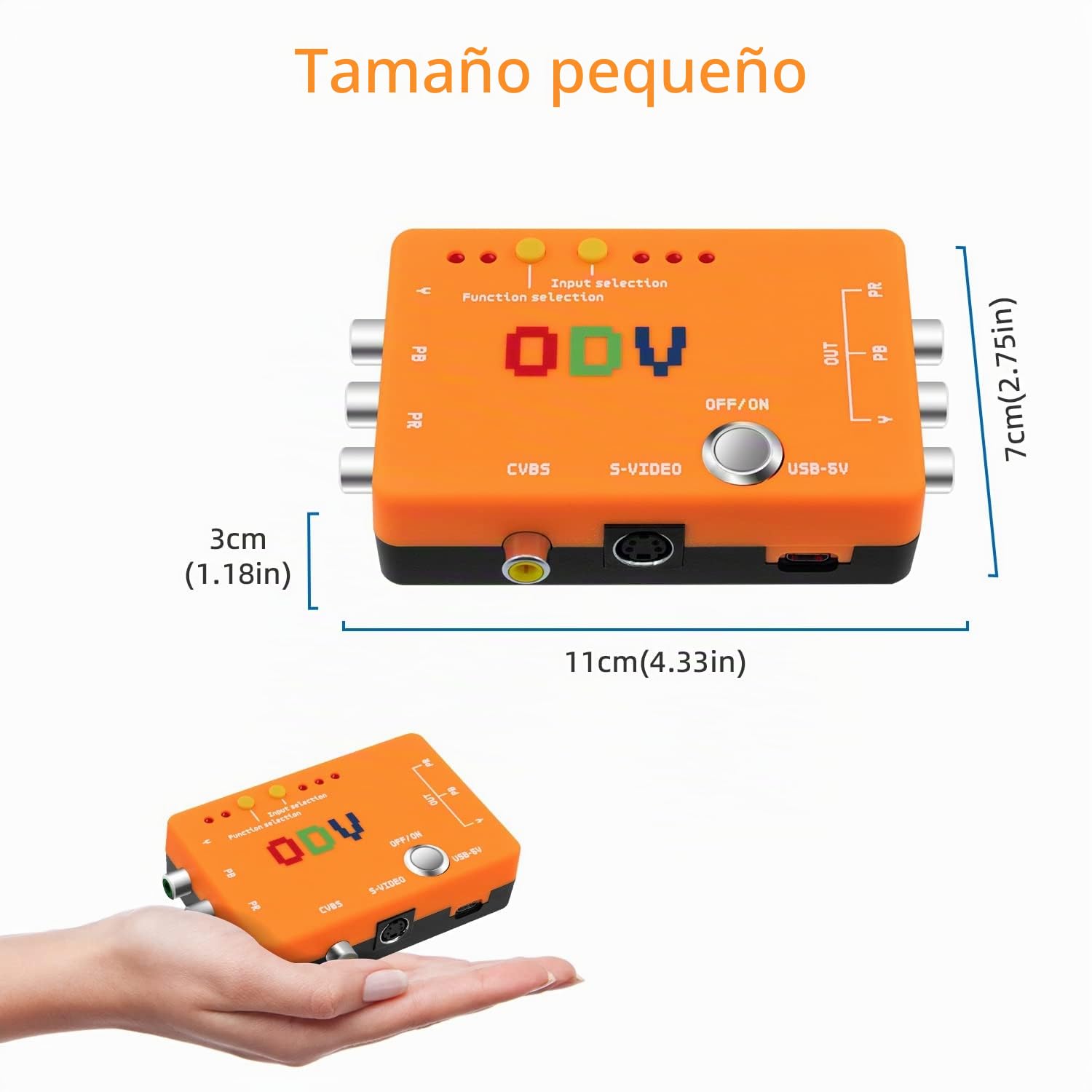 Mcbazel ODV-II - Convertidor de componentes Compuesto CVBS/S-Video/YPbPr a YPbPr con Cable AV componente para Consola de Juegos PS1/PS2/N64/GC/SFC/Retro