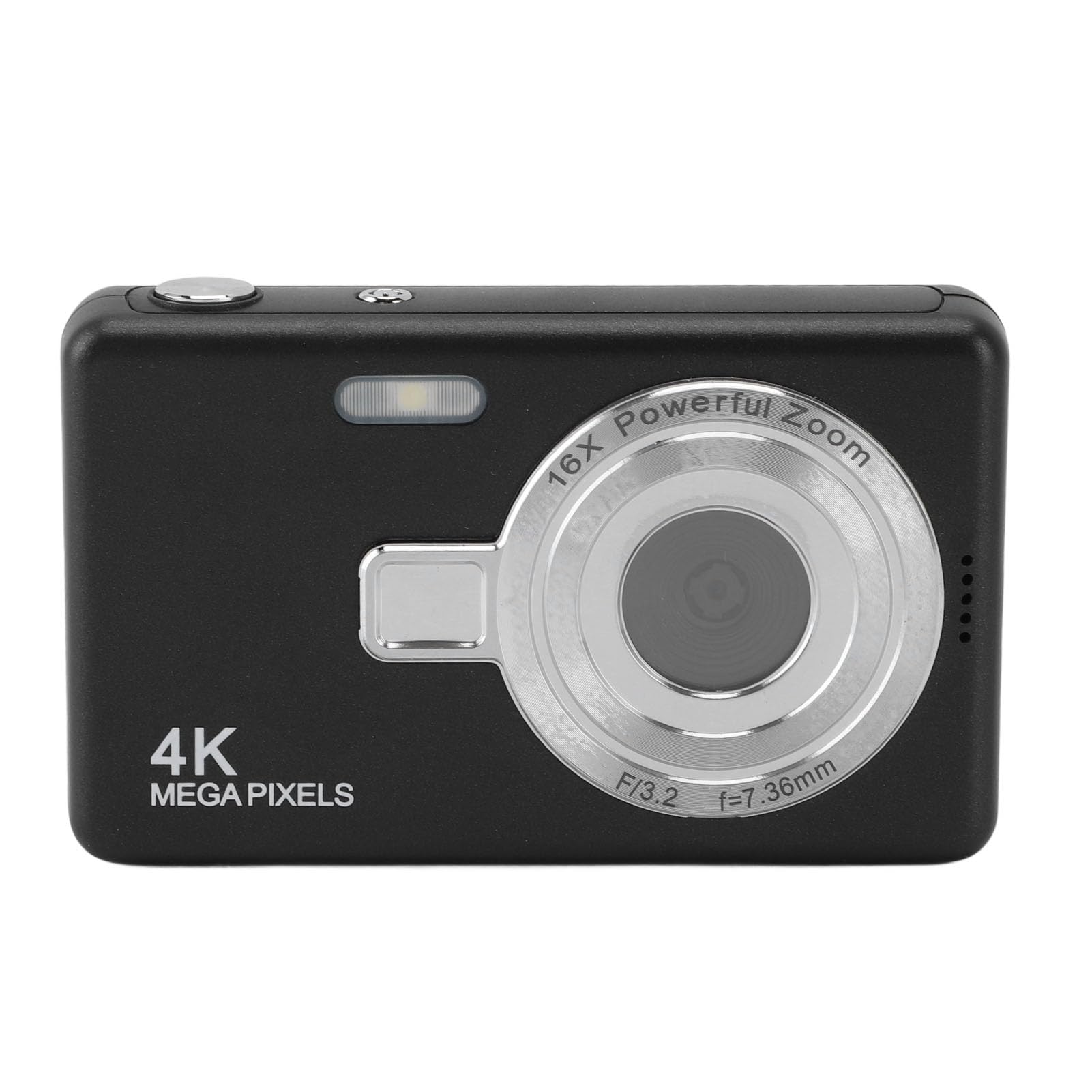 Digital Camera, 12MP 1080P Point and Shoot Digital Camera with 2.4in TFT Screen, 16X Zoom, Auto Focus, Portable Compact Design, for Photography Travel Vlog (Black)