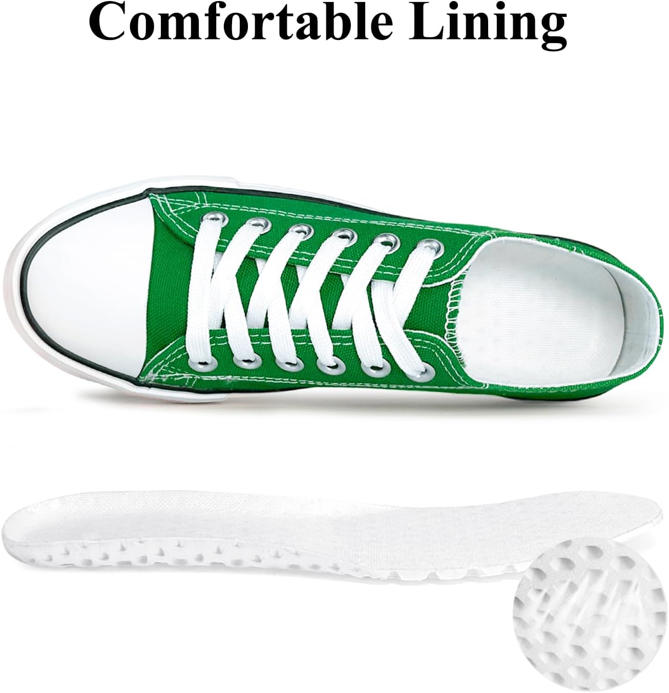 Canvas Shoes for Women Casual Low Top Sneakers, Womens Fashion Classic Lace Up Walking Shoes for Everyday Wear - Image 3
