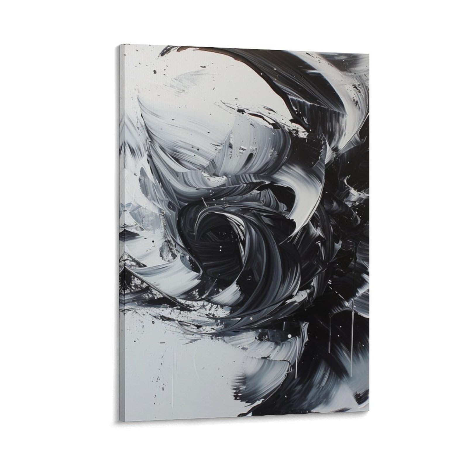 DHBANEIOK Black And White Abstract Art Print, Canvas Wall Art, Pictures for Living Room And Bedroom, Prints for Special Occasions 12x18inch(30x45cm)