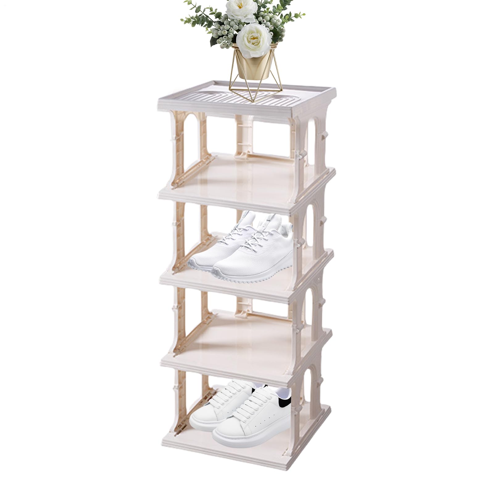 Étagère à chaussures pliable et empilable pour ranger et organiser la chambre