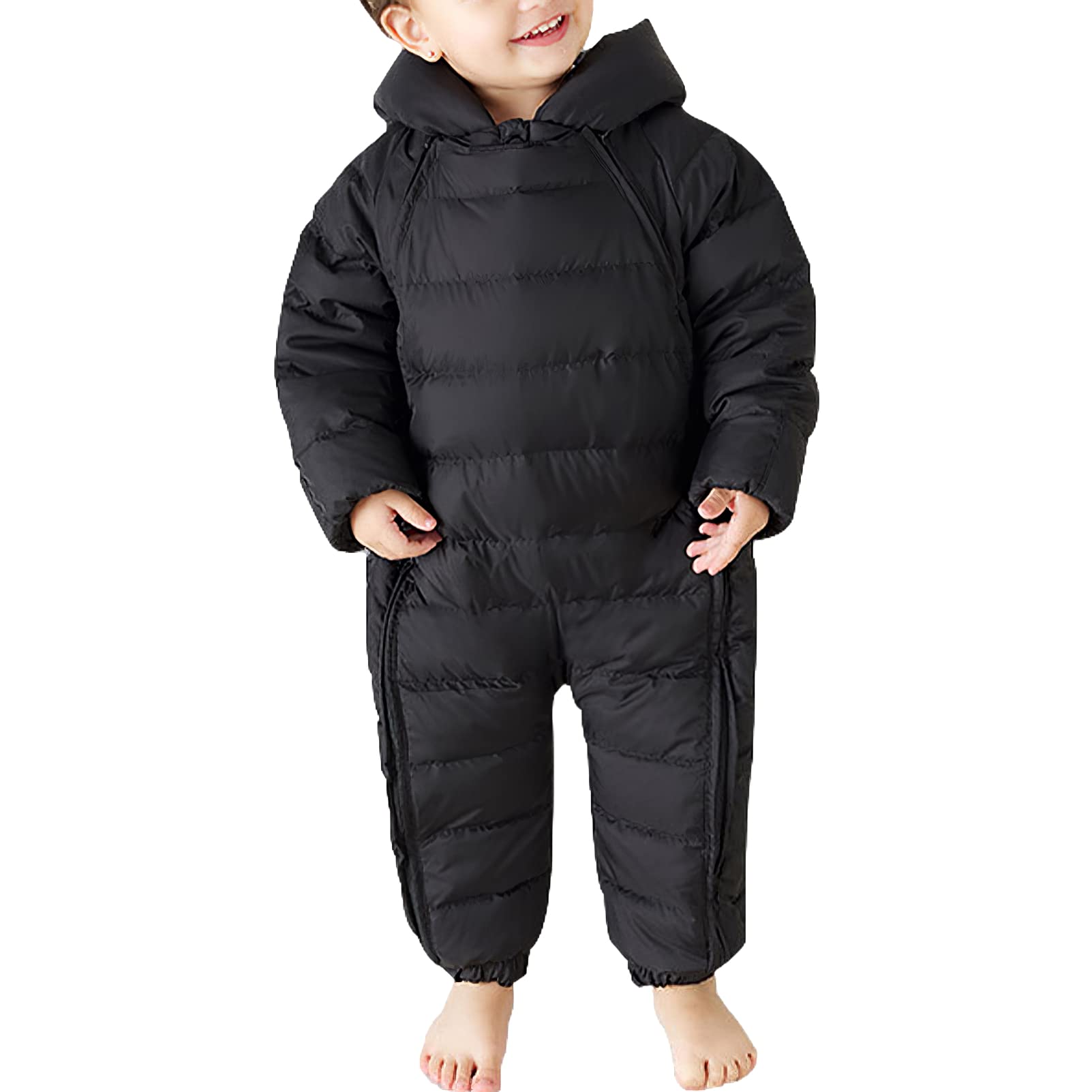amropi Combinaison de Neige Bébé avec Gants et Chaussons Fille Garçon Manteau à Capuche Jumpsuit pour 3-24 Mois
