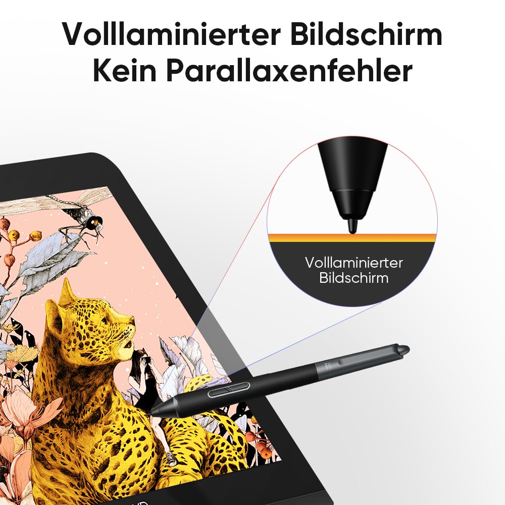 XPPen Artist Pro 16 (Gen 2) Grafiktablett mit Display für PC, 2.5K QHD 16 Zoll entspiegeltem Bildschirm, 16384 Druckstufen, X3 Pro batterieloser Stift, 159% sRGB, Neigungserkennung & Mini-Tastatur