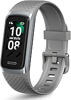 Vista 1 de OCTANDRA Active 2 VeryFit Fitness Tracker Ritmo cardíaco SpO2 Saturación de oxígeno en sangre Monitor de sueño Pantalla de 1.05 pulgadas, contador