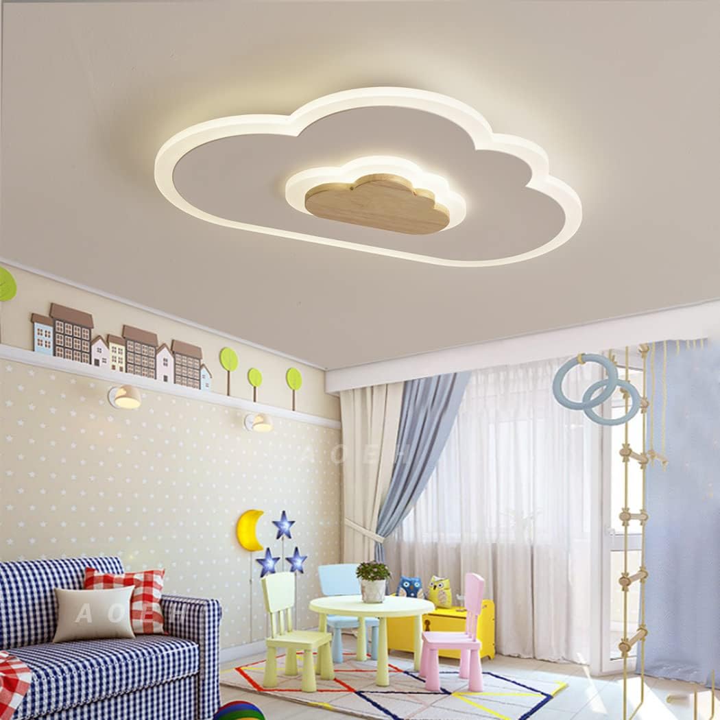 LXJCSM Led-plafondlamp, 26 W, voor kinderkamer, slaapkamerlamp, 40 cm, met dimmer en afstandsbediening