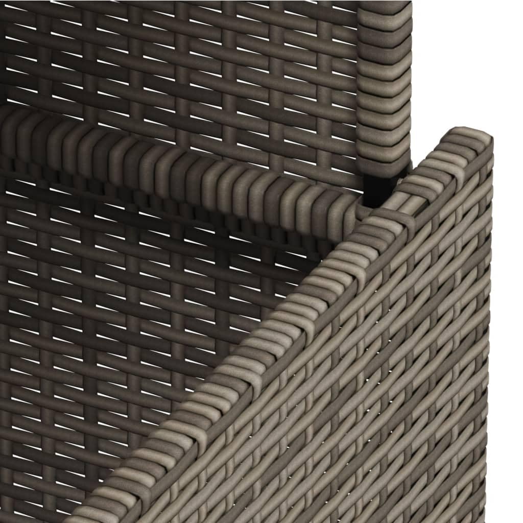 vidaXL Mesa de Jardín, Mesita de Comedor, Mesa Auxiliar de Exterior, Mueble para Patio Balcón, Ratán Sintético Madera de Acacia Gris