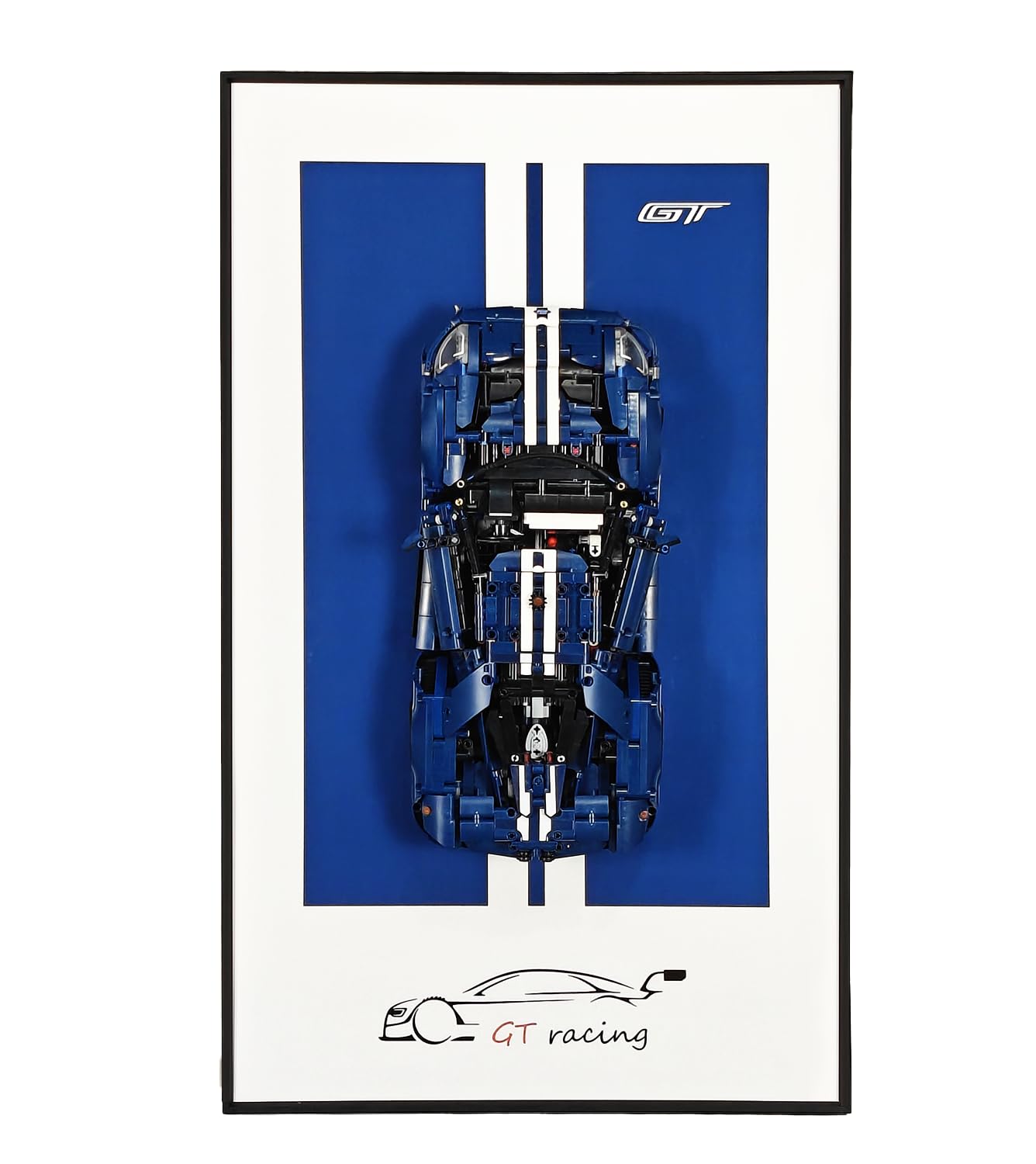 iCUANUTYDisplay Wall Mount for Lego Technic Ford-GT 42154, Unique Decorative Metal Frame Display Wall Board for Lego Car Wall Mount - Ideal Gifts for Lego Lovers,Size:29.5x17.7 in