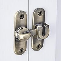 Vista 4 de 2 Paquetes de Pestillos de Bronce para Puerta de Granero, Cerradura de Portón de 90/180 Grados, Herrajes de Pestillos de Portón Abatible, Pestillo