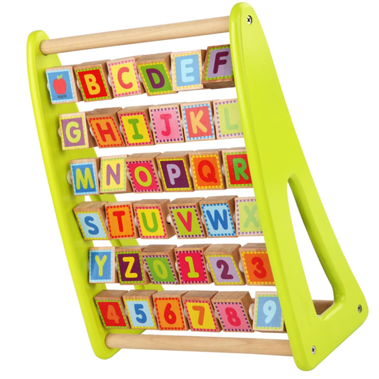 Tablero Juguete Educativo de Aprendizaje de Números y Alfabeto de Madera Multifunción Seguro Coordinación Mano-Ojo para Niños Adecuado para Preescolares