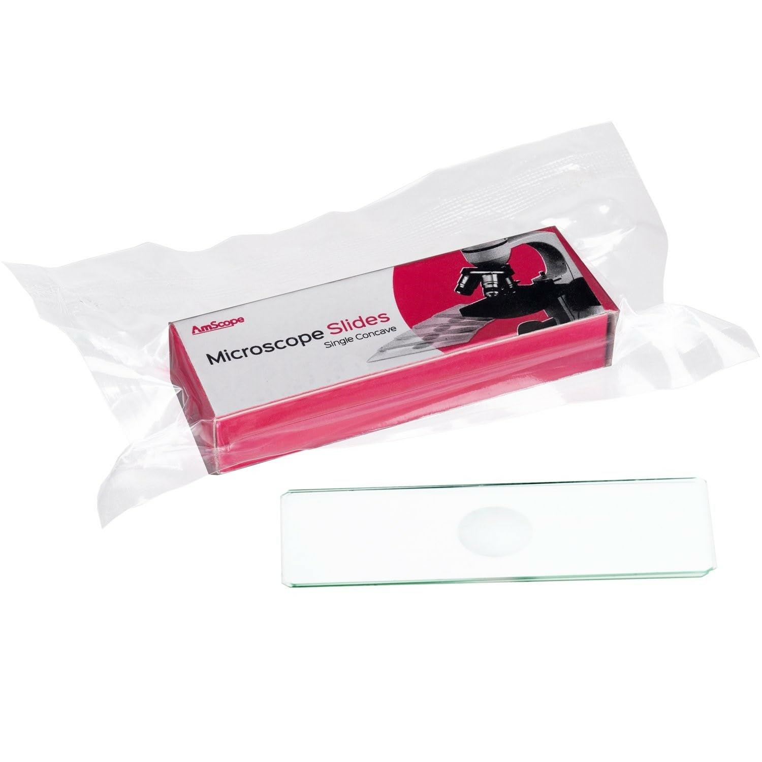 AmScope BS-C12 - Diapositive per microscopio a depressione singola, confezione da 12, colore: Trasparente