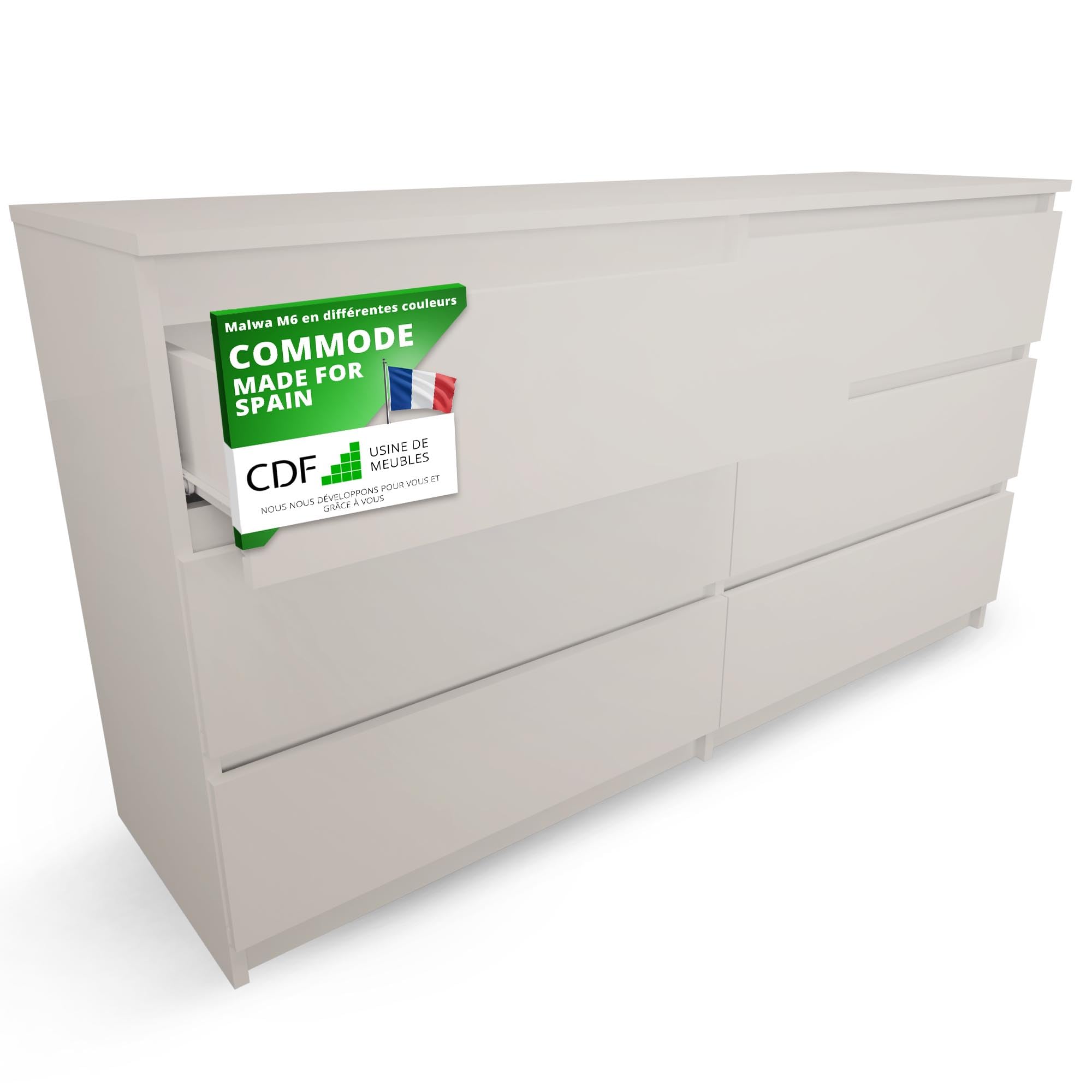 CDF Commode 6 Tiroirs Commode Chambre Cachemire Meuble Armoire de Rangement Spacieux pour Salon Bureau Spacieuse et Design Moderne Facile à Installer 40x75x138 cm Meuble à Vêtements
