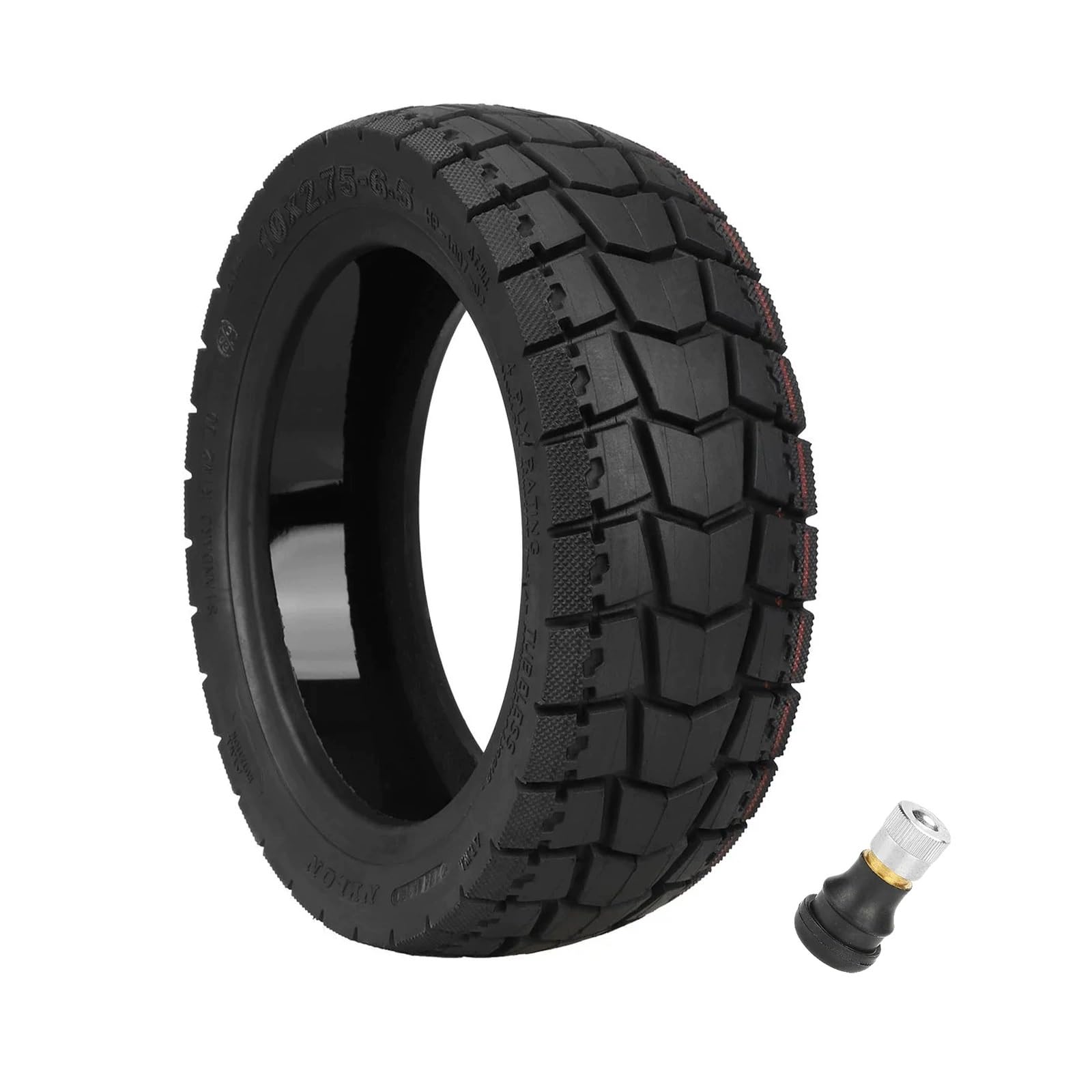 10x2,75-6,5 Tubeless Reifen für Kukirin G2/G3/G2 Ultra/M4 Max Elektroroller-Reifen mit Integriertem Selbstreparaturkleber, mit Ventil, Pannensicher, Verschleißfest und stoßdämpfend (1 Stück)