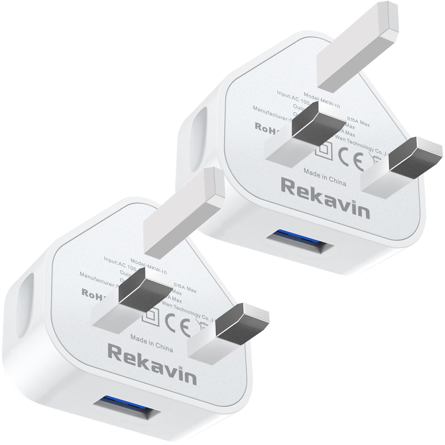USB Plug,2Pack USB Plug UK Adaptor Phone Charger Mains Charge Dual Port Twin Wall Plugs with Smart IC 5V 1AMP Charging Compatible with iPhone 16 15 14 13 12 11 XS XR X 8 7 6,iPad Pro,Samsung,Mobile