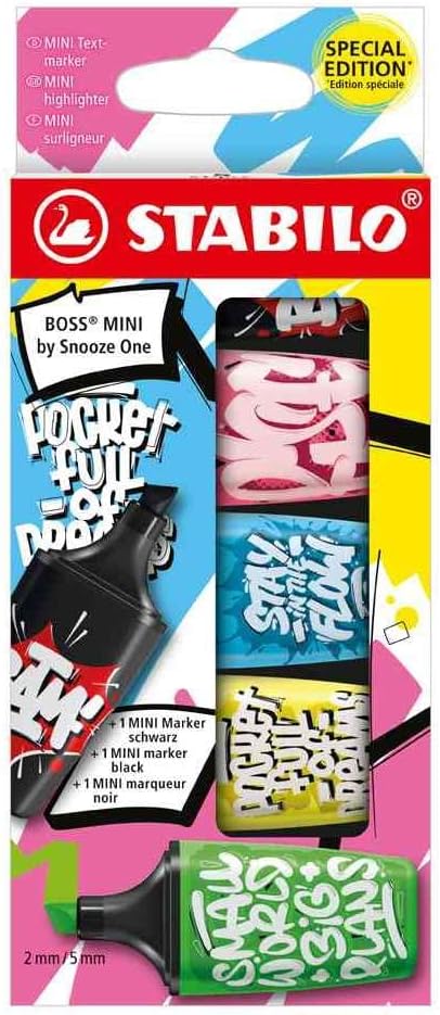 STABILO BOSS MINI Highlighter by Snooze One, Pack of 5