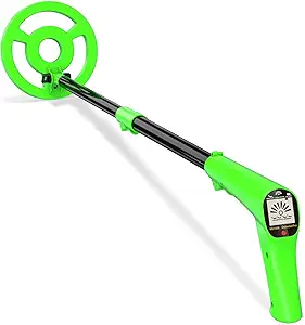 Metal Detector for Kids, Adjustable 27.5"-37.8" Kids Metal Detector with Intuitive LCD Display, Lightweight 6.5" Search Coil Metal Detector Kit for Exploration, Toy Gift for Boys Girls - Green