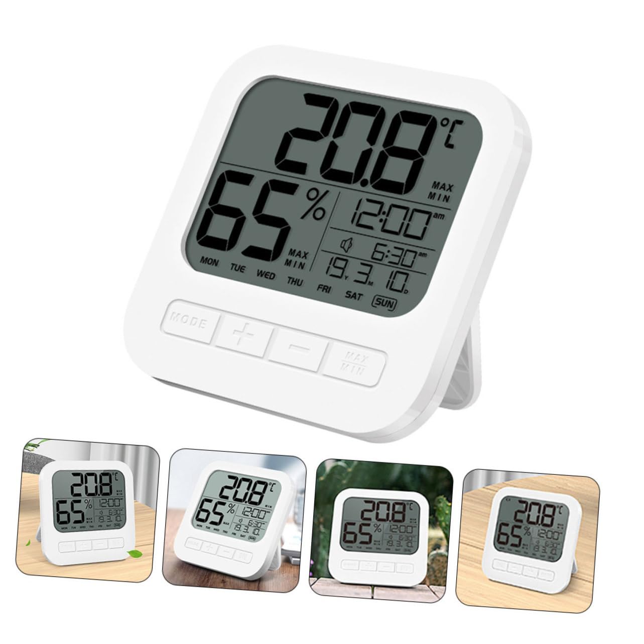 TOYANDONA 2 Pezzi termometro igrometro digitale Igrometro monitoraggio dell'umidità igrometro umidità interna igrometro accurato misuratore di umidità AbS bianca