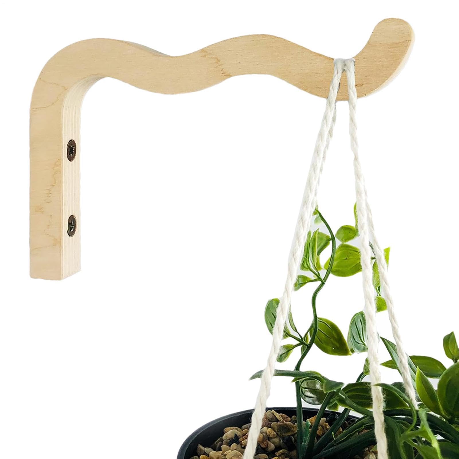 Lot de 2 Crochets en Bois pour Plants, murales peltes de plants en plein air, supports muraux pour pot, Paniers de Fleurs, Lanternes d'intérieur et d'extérieur, Ornements de Jardin pour carillons