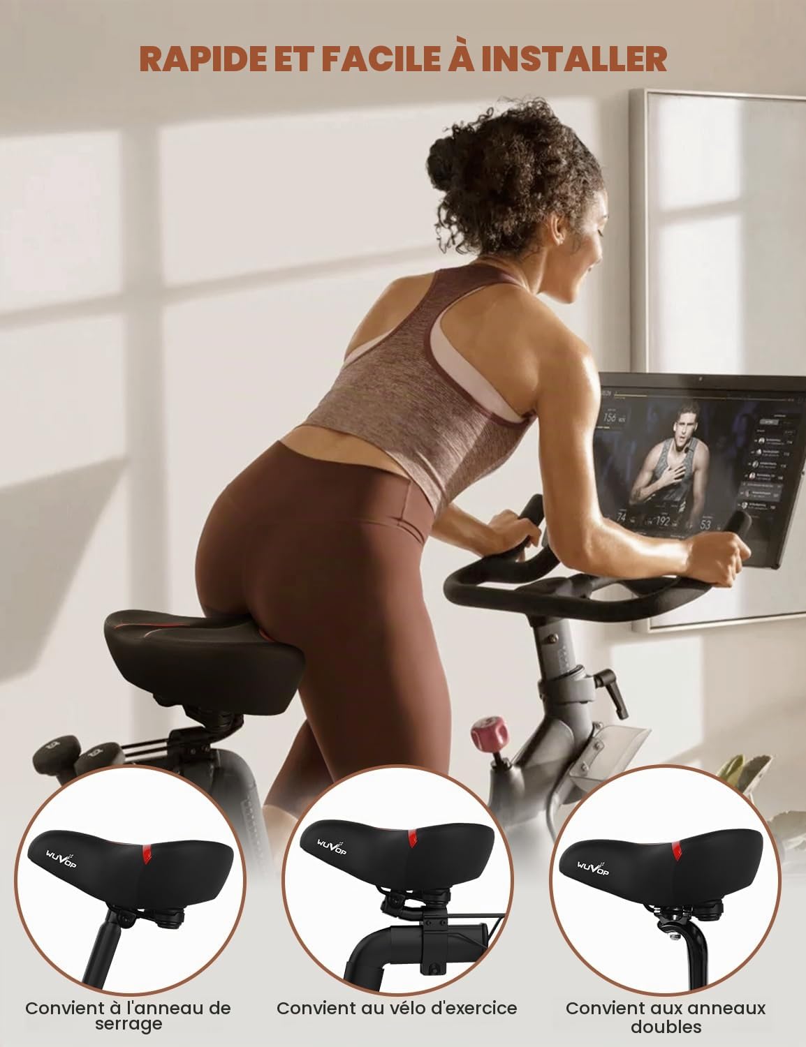 Selle de vélo surdimensionnée pour Peloton Bike & Bike+, siège de vélo Confortable de Rechange pour Homme et Femme, Selle de vélo Extra Large Compatible avec Les vélos Peloton, Echelon, Exercise