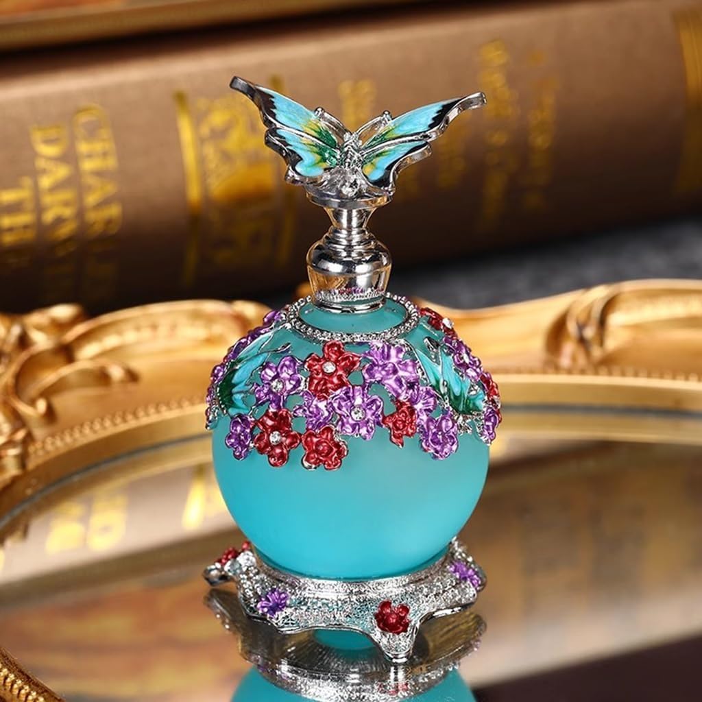 Atomizador de perfume, Cubierta de cristal portátil vacía recargable azul la botella perfume 25ml