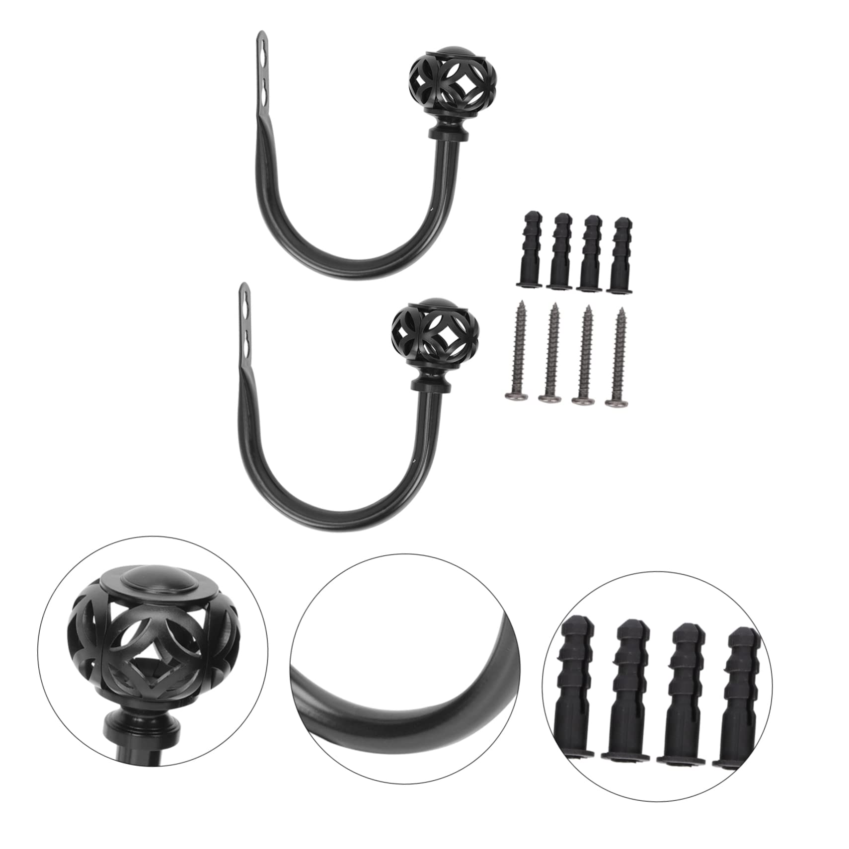 Alipis 6pièces Muraux Fer U-Shape pour Rideaux Attaches Décoratives Multifonctionnelles pour Manteaux Chapeaux Et Serviettes