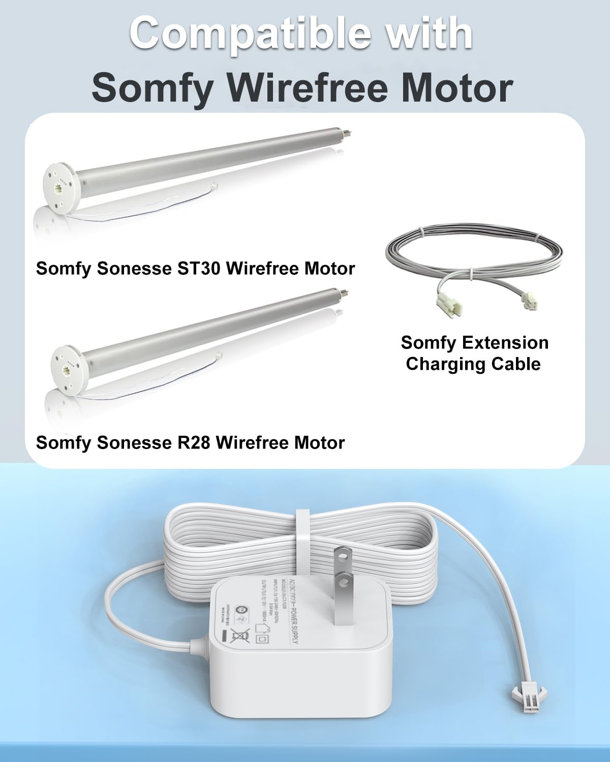 Amazon.com: Charger for Somfy Sonesse Wirefree Motor 9020672 