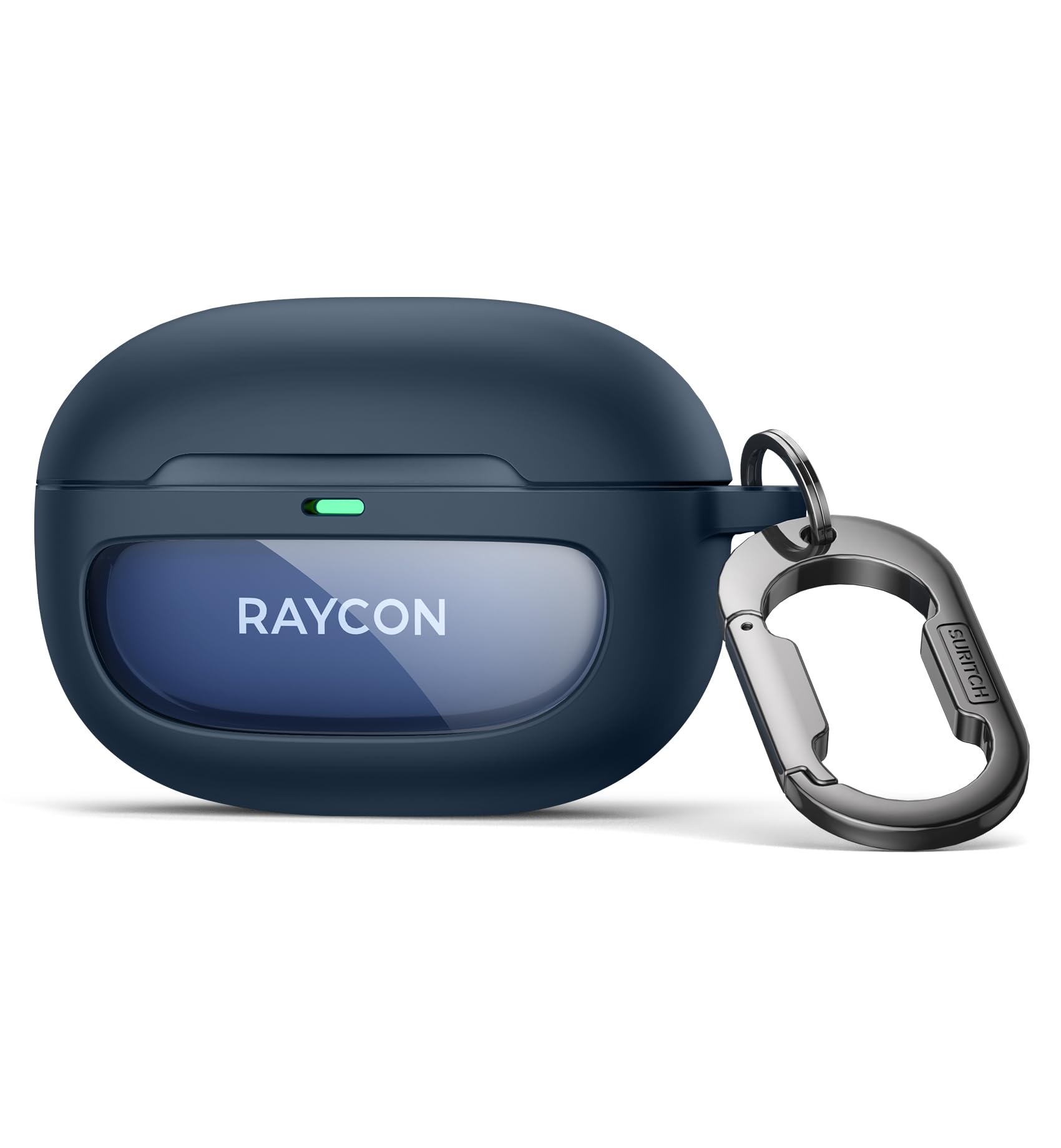 SURITCH Case for Raycon Everyday Earbuds Plus, Shockproof Magnetic Case for Everyday 2024 Edition Bluetooth True Wireless in-Ear Buds, Protective Cover with Magnetic Lid Lock & Carabiner, Navy