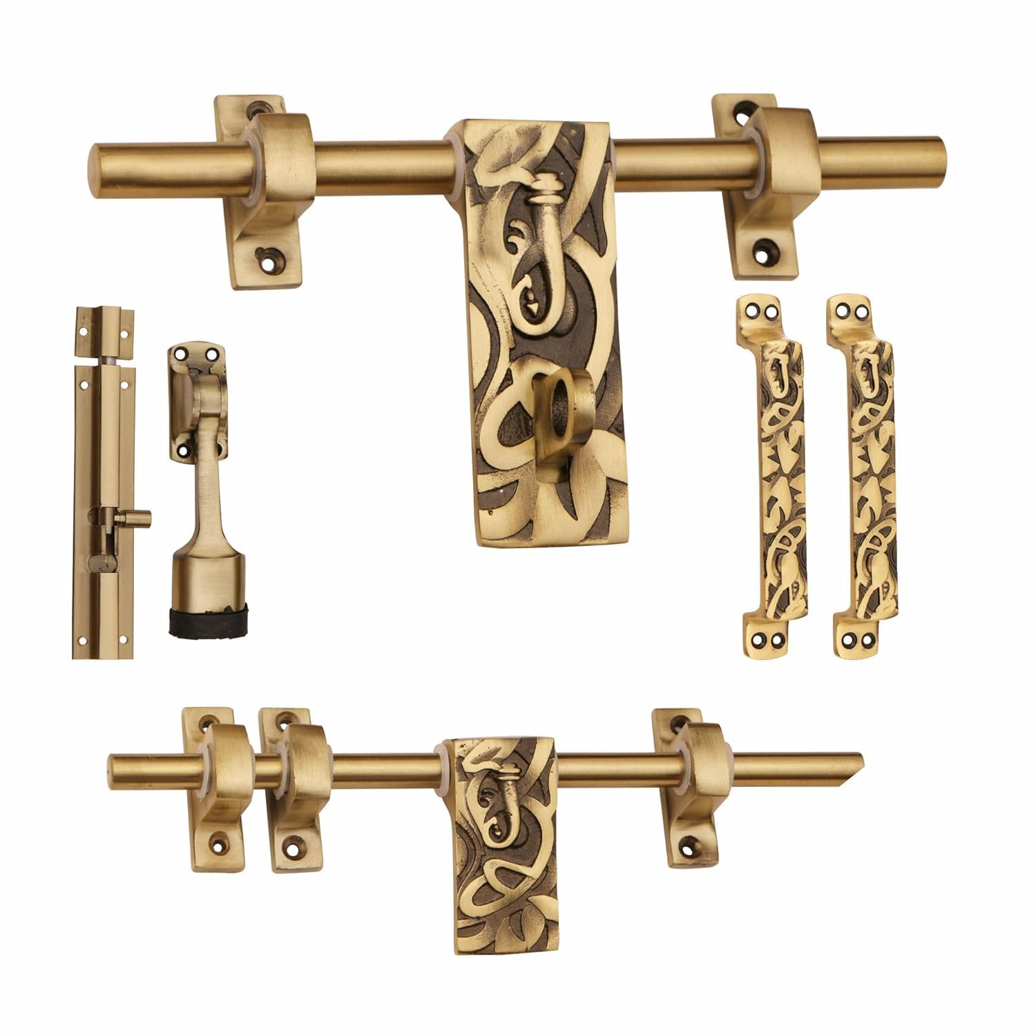 GaneshaCraft Aluminum Single & Double Door Set, Elegant Hardware Kit, Brass Antique Finish, Ganesha (B0DF55QX52) Amazon Price History, Amazon Price Tracker