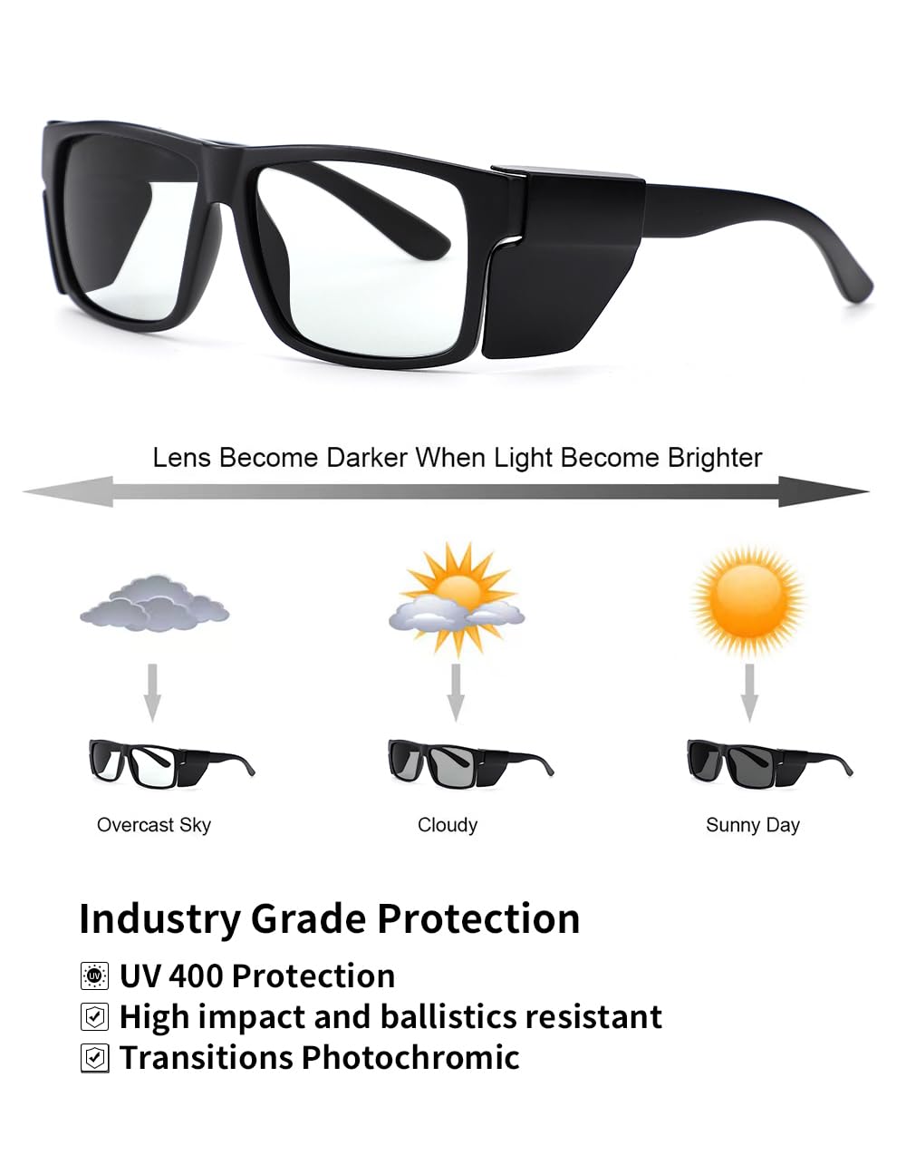 Stoßfeste, polarisierte Designer-Sicherheits-Sonnenbrille, UV400-Schutz, blendfreie Gläser