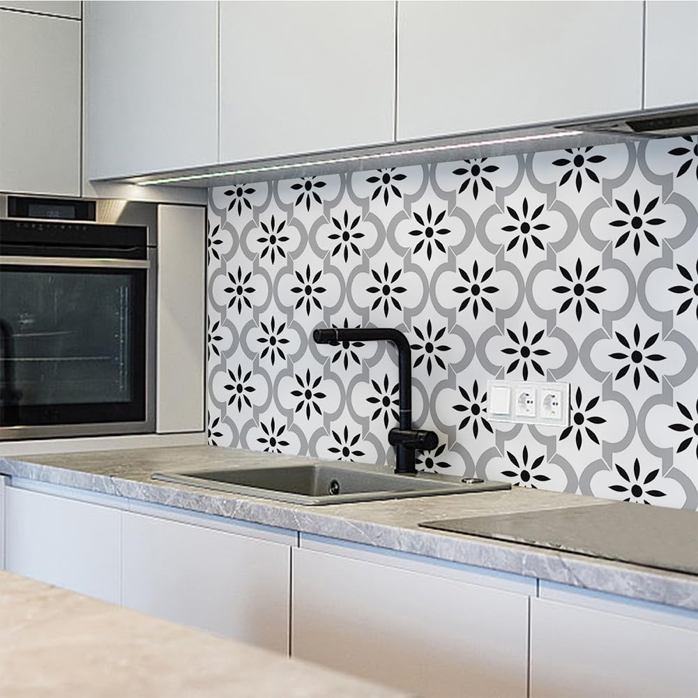 20 x 20 cm, adesivi per piastrelle, per pavimento, piastrelle adesive, per cucina, pavimenti in PVC, impermeabile e rimovibile, per cucina, bagno, pavimento e parete (20 pezzi)
