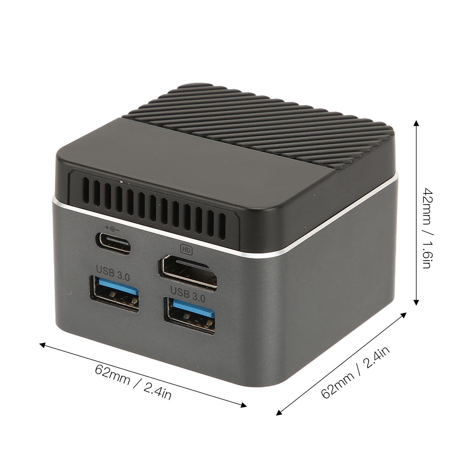 Mini PC dla Win10, J4125 4-rdzeniowy procesor 8 GB DDR4 256 Gb SSD M.2 2242 Przenośny minikomputer Host, BT4.2 HDMI, dwa interfejsy USB 3.0 i USB C 4K 60 Hz 2,4 G 5,8 G WIFI 110-240 V(EU)