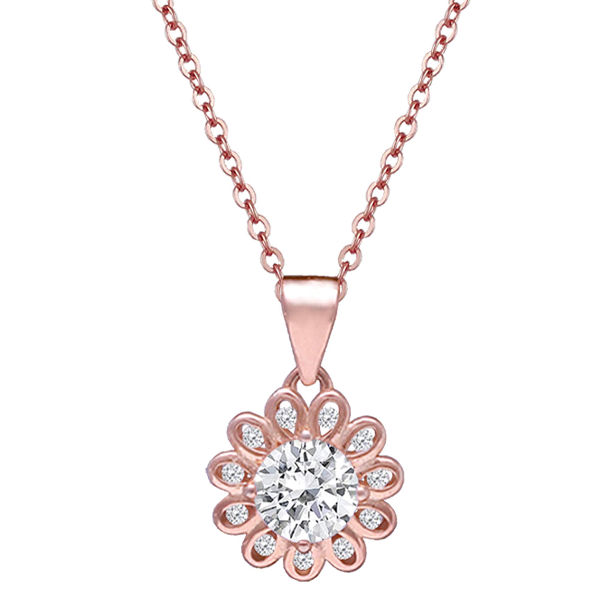 GIVA 925 Silver Rose Gold Sun Flower Pendant with Link Chain | Gifts for Girlfriend, Gifts for Women and Girls |With Certificate of Authenticity and 925 Stamp | 6 Month Warranty* (B08Z46DJXL) Amazon Price History, Amazon Price Tracker