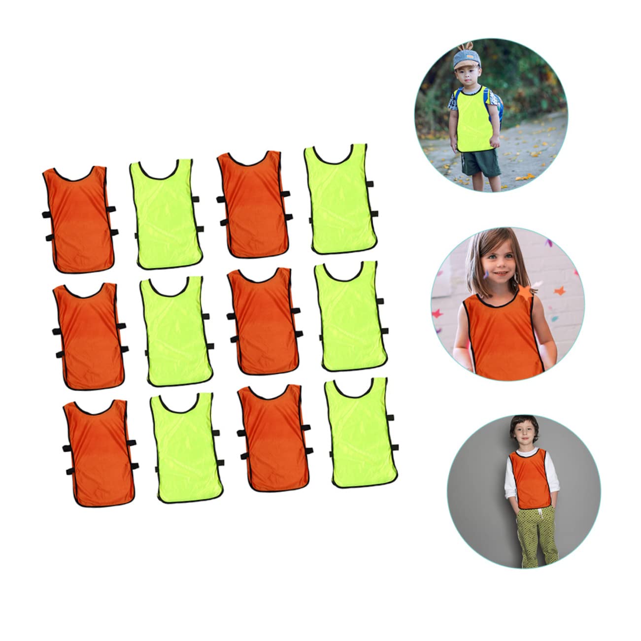 TOYANDONA 12 Stück Trainingswesten Kinder Aus Atmungsaktivem Polyester Leuchtende Fußballwesten Zum Mannschaftstraining Flexible Sportwesten Für Basketball Football Hockey Und Outdoor Teamspiele