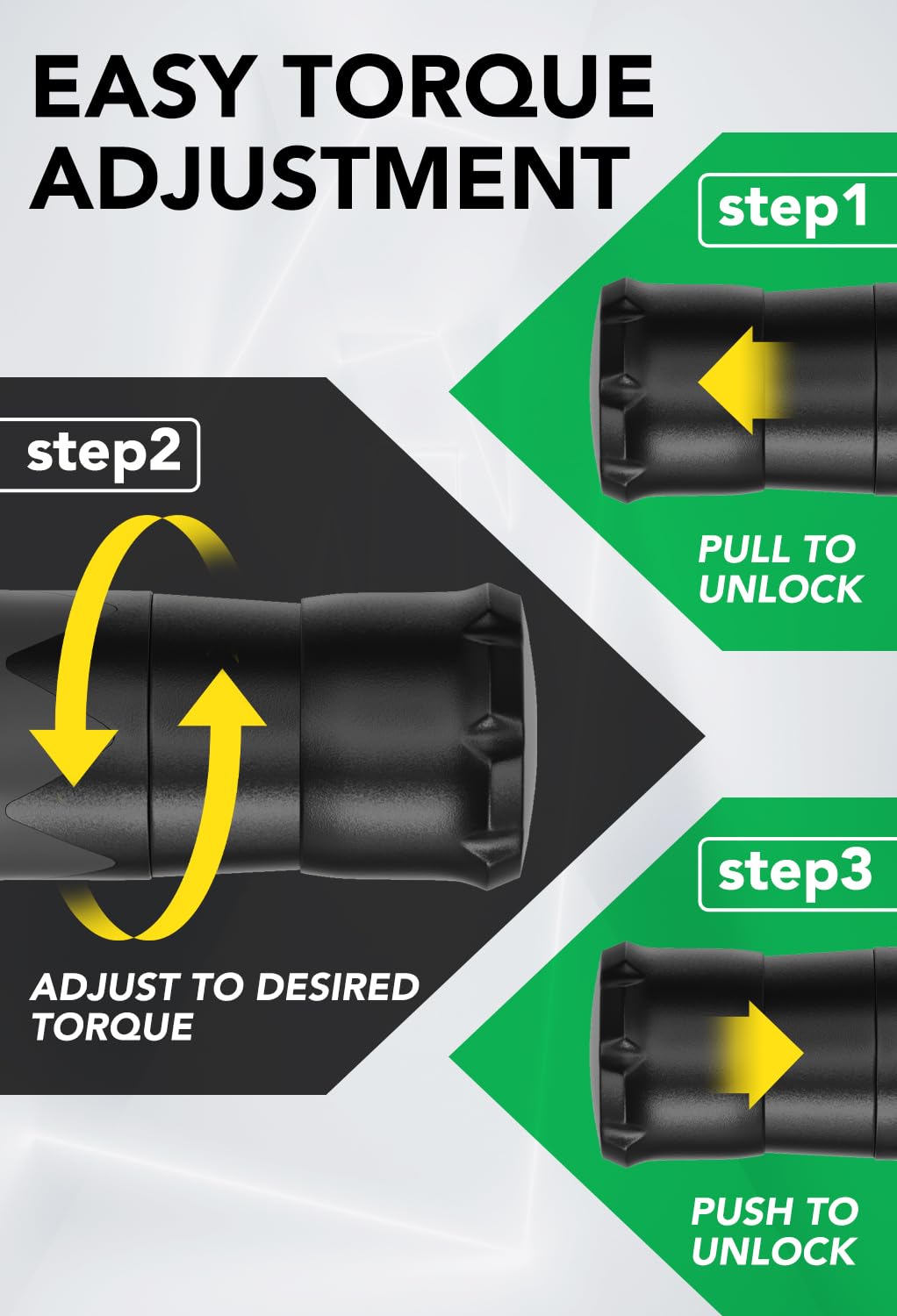 Chiave dinamometrica regolabile di precisione a scatto per finestra, precisione 3%, per manutenzione moto e biciclette (set 1/2", 25-145 ft.lb)
