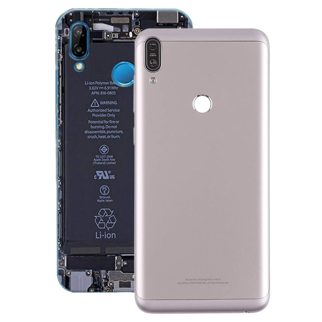 Coque arrière Asus Zenfone Max Pro M1 avec objectif photo boutons Silver - 7