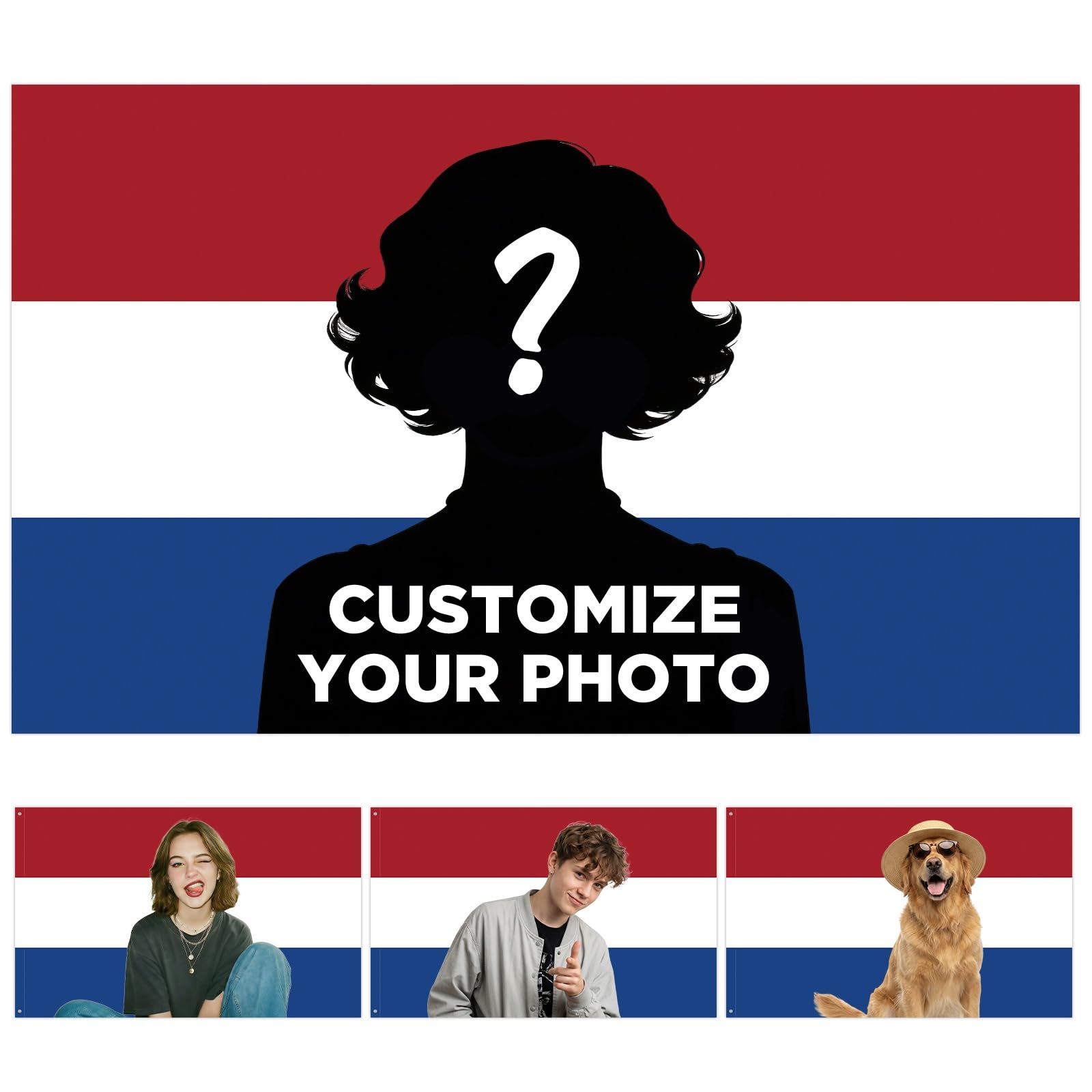 Custom Netherlands Flag Personalised Netherlands Flags with Picture Logo Text Customisable Flags Banner for Bedroom, Dorm Decor, Football Games Party Sports Events Bar Garden Street Decoration — image 1