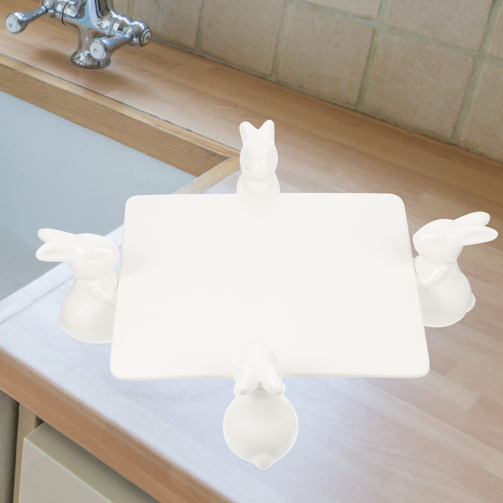 SHERCHPRY 1zestaw Ceramiczny Talerz z Królikiem Ciasta Cali Wielofunkcyjny Stojak Desery Idealny Imprezy Wesela Przyjęcia i Dekoracje Stołowe