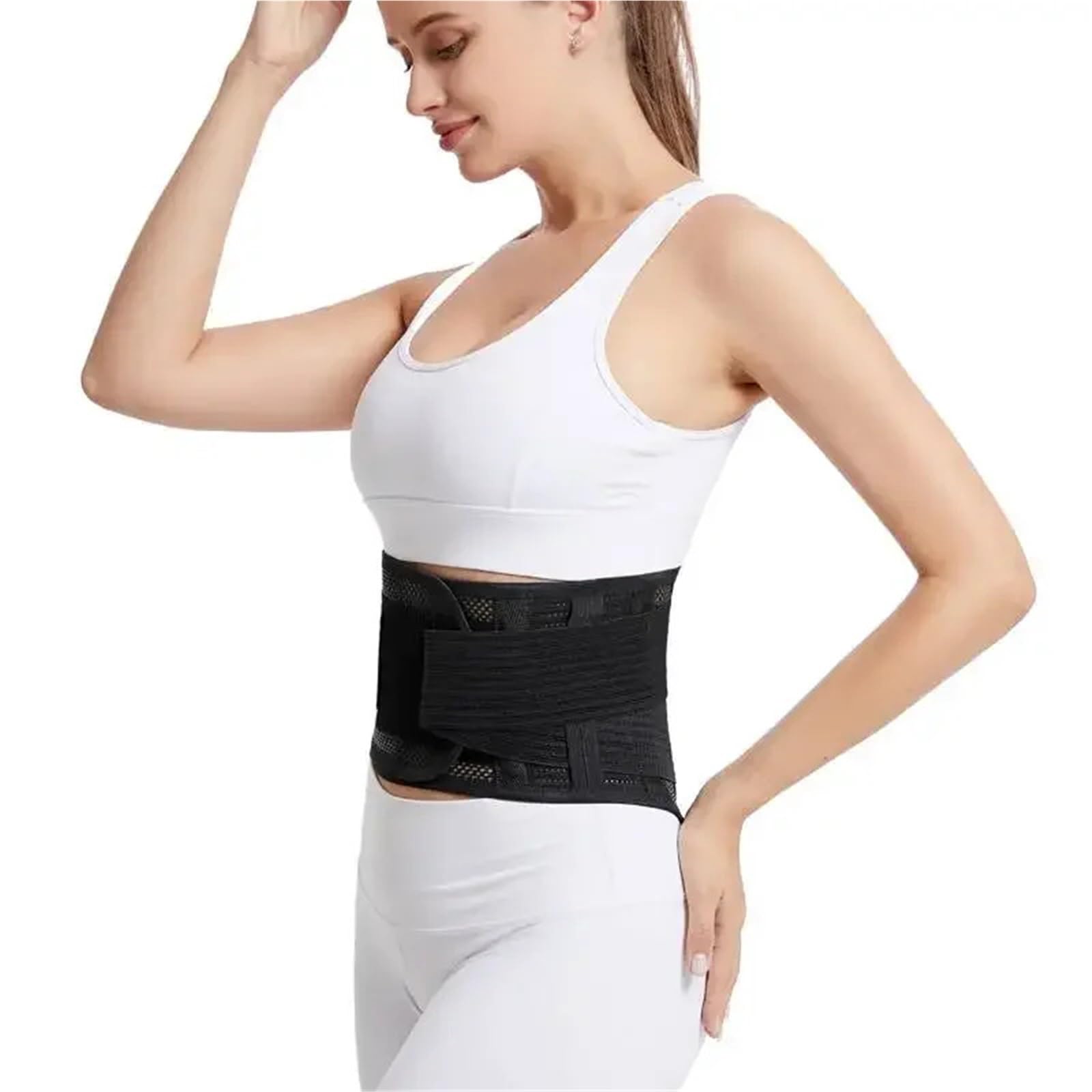 Fascia Lombare Supporto Cintura di supporto lombare traspirante con cinghie regolabili for la parte inferiore della vita(M)