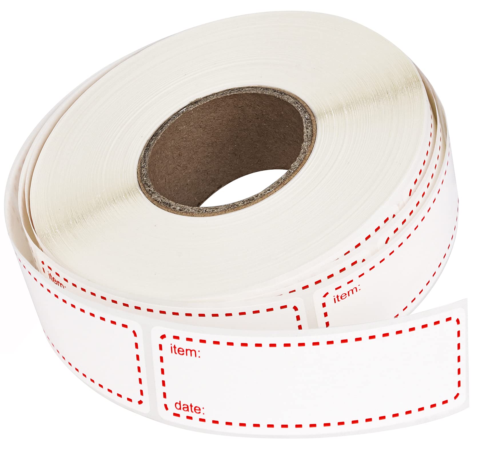 600pcs Removable Freezer Labels Roll, 1 x 3 Inch Blank Food Label Stickers for Containers, Waterproof Freezer Paper Tape to Write On, Easy Clean Leaves No Residue