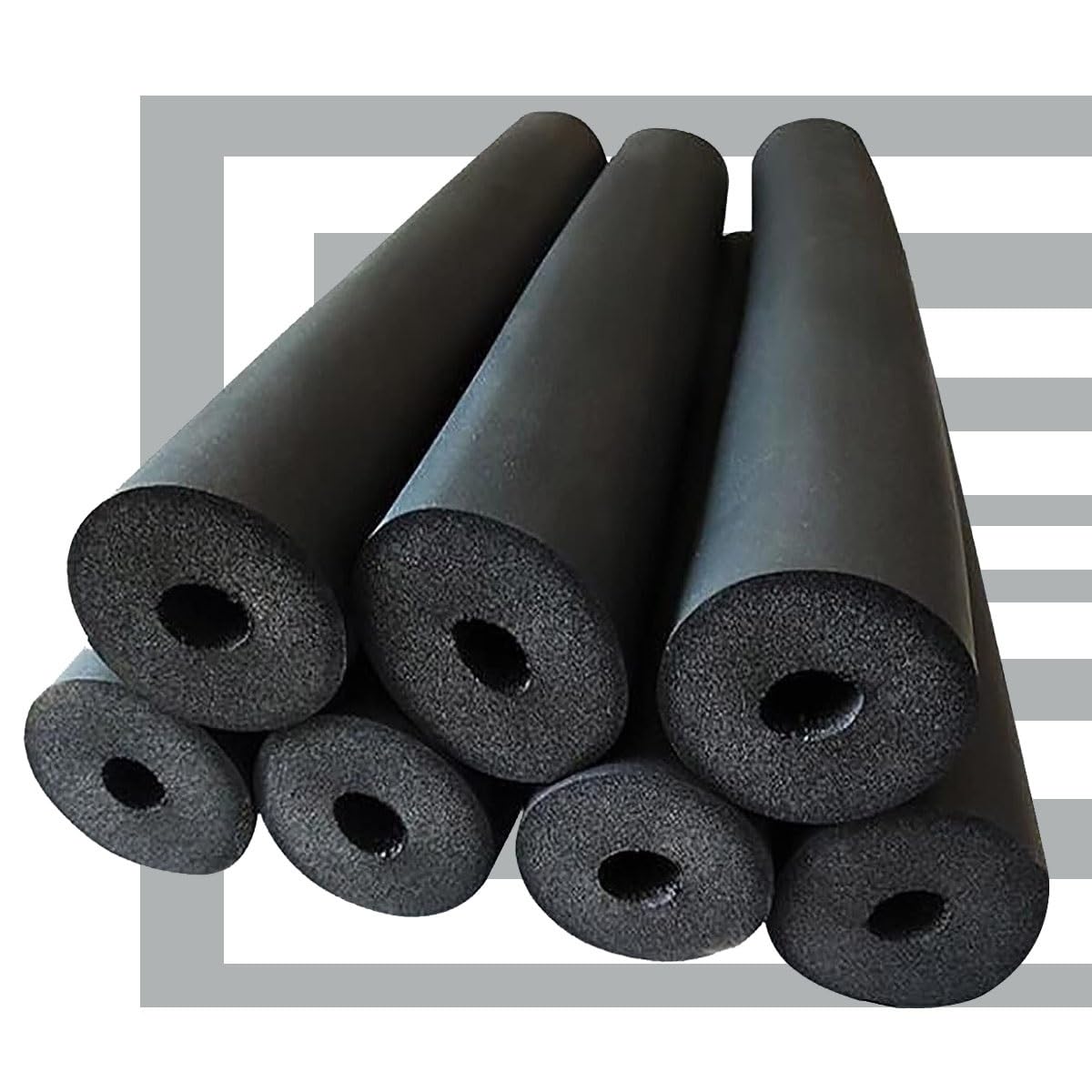 MObyat Pipe Insulation Foam Tube 50mm 63mm 76mm 90mm 110mm Water Pipe Insulation Sleeve Tubing Insulation For Tube Outdoor(T20mm X ID50mm X L1.8M)