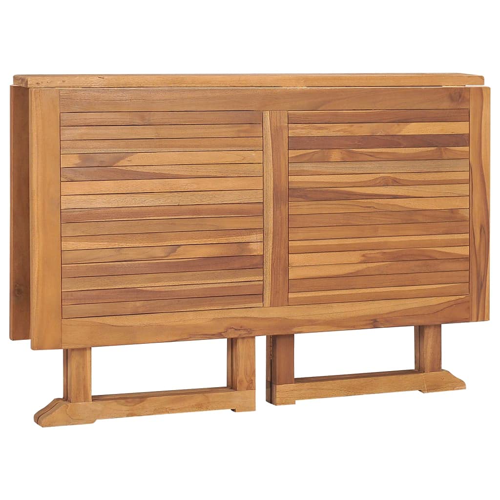 Składany stół ogrodowy z litego drewna tekowego, 110 x 110 x 75 cm, składany, na taras, balkon, zajmuje mało miejsca, na kemping, piknik, jedzenie