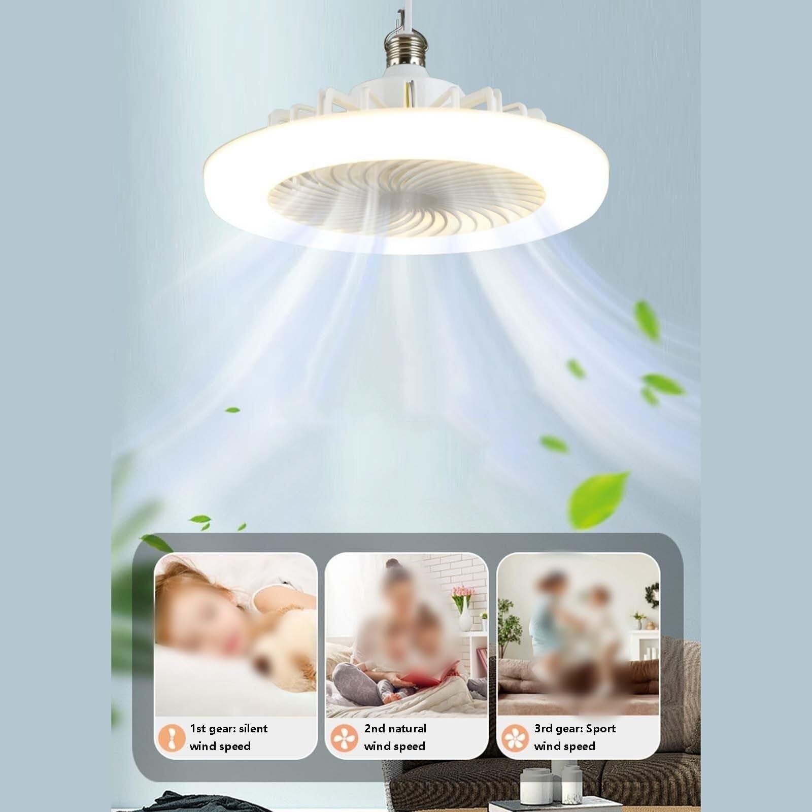 Ventilatore da soffitto a LED con telecomando dimmerabile da 10 pollici, con 3 velocità del vento e timer, ultra silenzioso, a risparmio energetico, ideale for camera da letto, soggiorno e piccoli spa