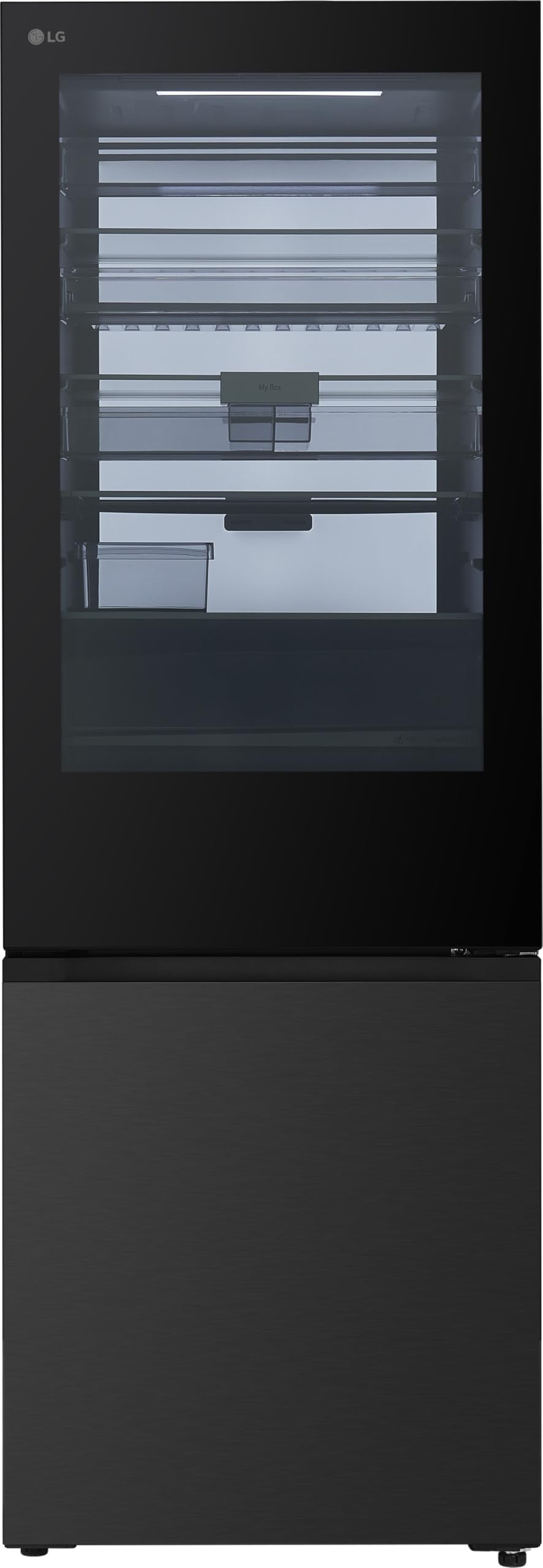 LG GBGW92GCEV Fit&Max Kühl-/Gefrierkombination (465 L, Energieklasse C) vollintegrierbar oder freistehend mit InstaView, FRESHConverter+, Total No Frost, MyBox, Schwarz