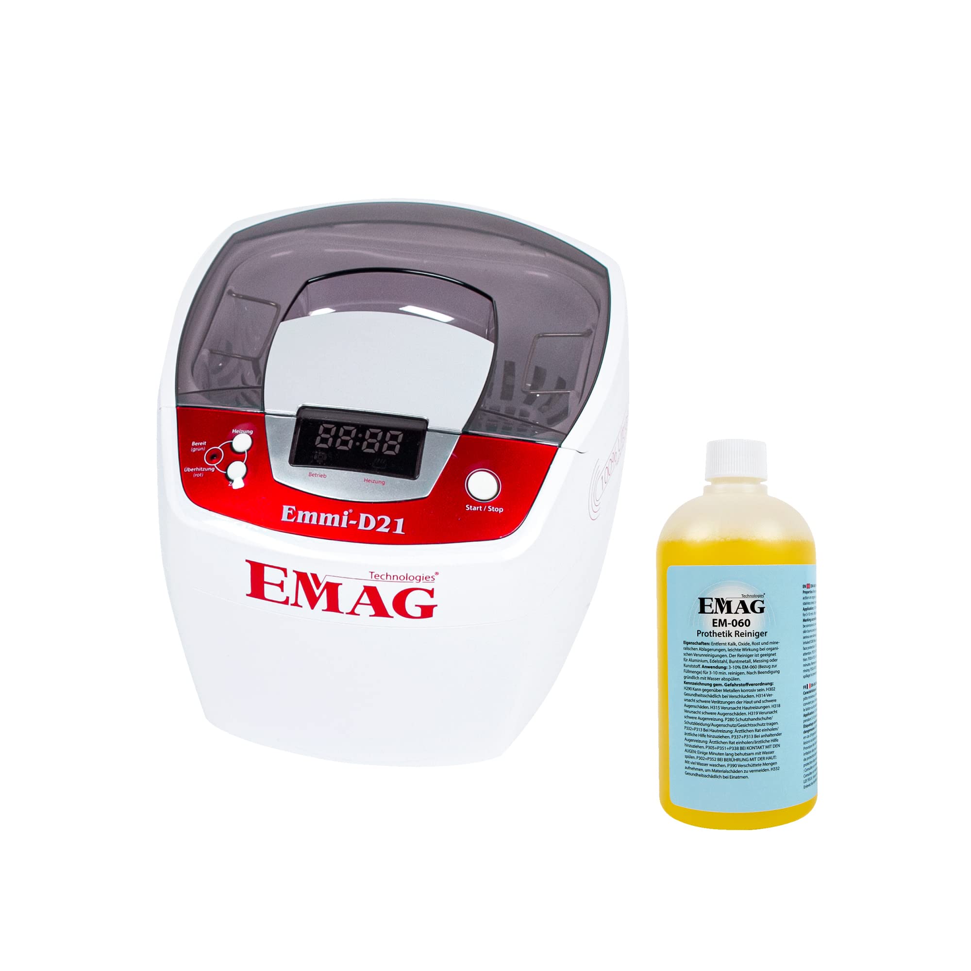 EMAG Ultraschallreiniger D21 – Brillenreinigungsgerät & Schmuckreiniger, auch für Dentalprodukte & Uhren, leistungsstarkes Ultraschallreinigungsgerät aus Deutschland - gründlich & schonend reinigend