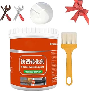 LELEBEAR Rust Conversion Agent, Rust Renovator, Rust Converter Paint, Rust Preventive Coating, Water-Based Metal Rust Remover with Brush, Long-Lasting Anti-Rust (White)