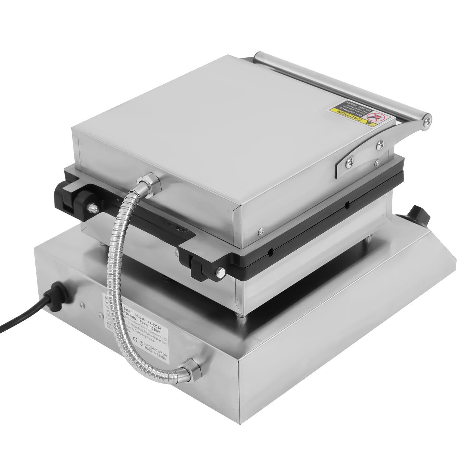 Macchina per waffle a forma di gambo di frumento, piastra per waffle commerciale, 1,7 KW, elettrica per waffle maker per panetterie, ristoranti di catrame