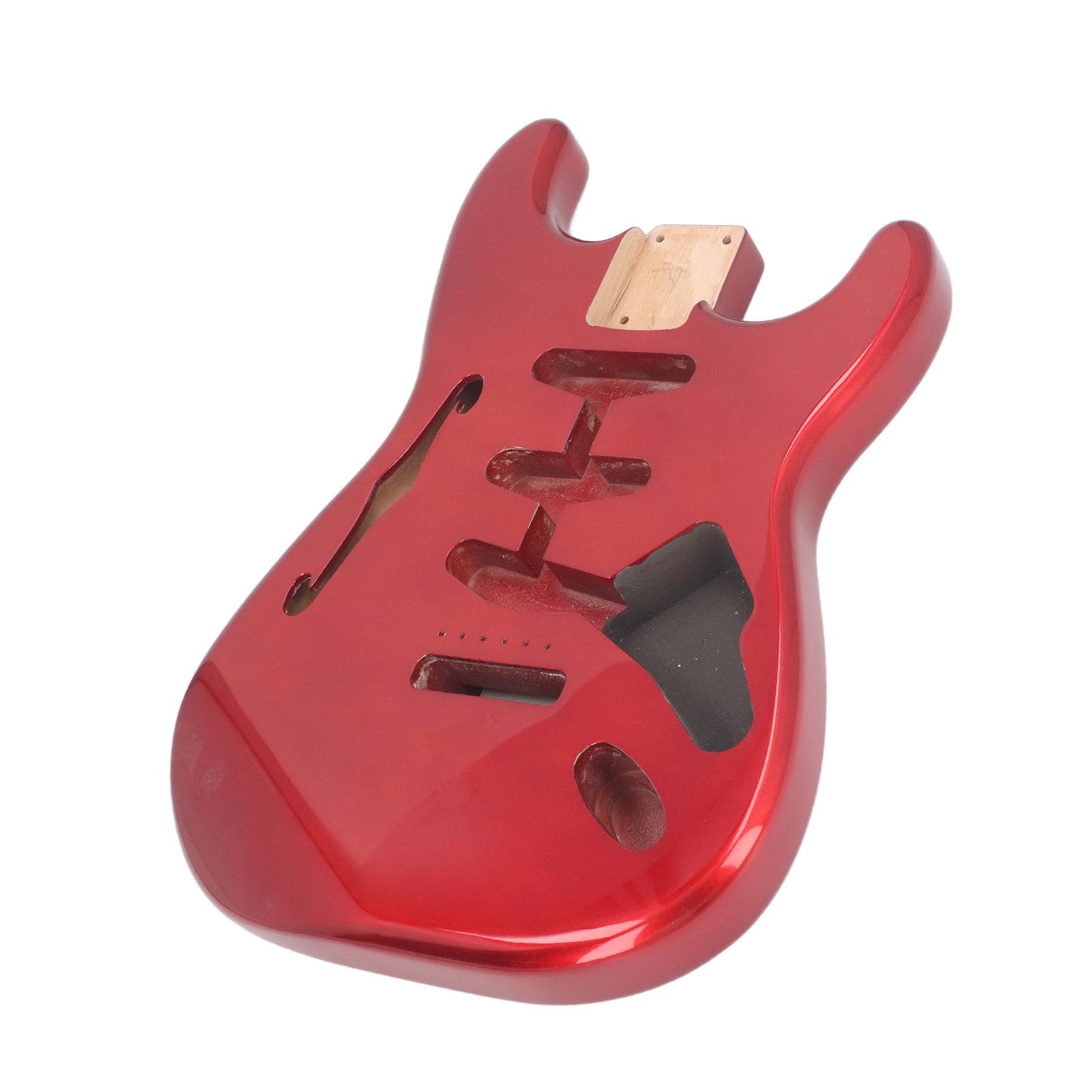Jeffergarden Corpo per Chitarra Elettrica, Corpo per Chitarra Elettrica SSS in Legno Massello di Ontano con Finitura Lucida per Musicisti Stile ST (GSB12ST Rosso)