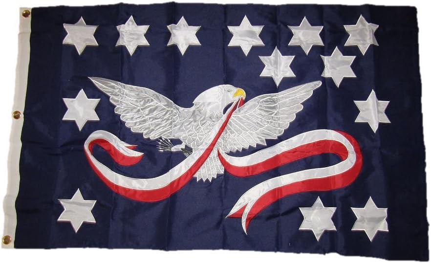 AESAES 3x5 Embroidered Sewn Whiskey Rebellion 600D Solarmax Nylon Flag 3'x5' Brass Grommets