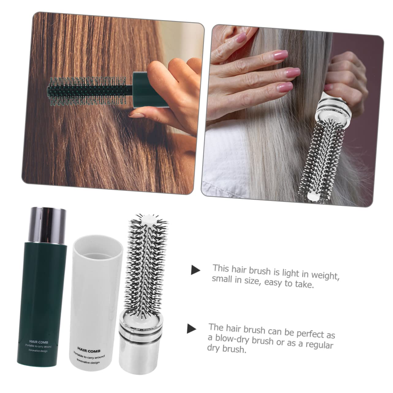 Beavorty 4 Stück Tragbarer Kamm Haarbürste in Reisegröße Haarbürste Für Den Haushalt Stylingbürste Für Lockiges Haar Styling-haarbürste Rollenhaarbürste Lockenbürste Boutique Abs Reisen