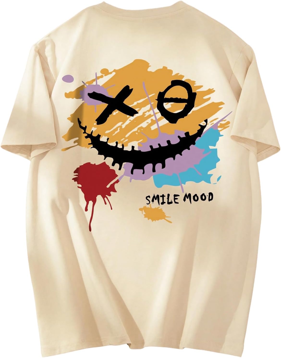 WDIRARA Men's Graphic Print Crew Neck Y2K T Shirts Short Sleeve Streetwear Summer Fashion Tops